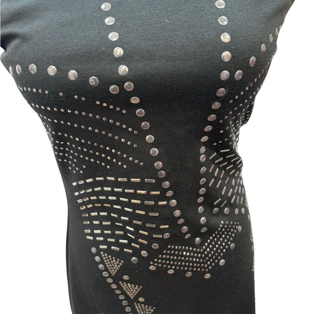 Ya Los Angeles Women’s Black Sleeveless Dress with Front Design Size Large - Picture 3 of 14